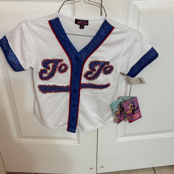 JoJo Siwa White and Blue Glitter Jersey - Picture 1 of 1